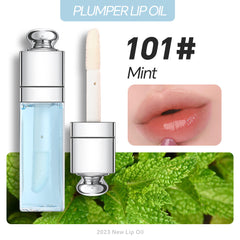 New Custom logo Lipgloss Colorful 10 Colors Large Brush Head Fruit Vegan clear Lip Oil