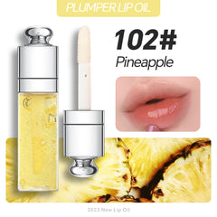 New Custom logo Lipgloss Colorful 10 Colors Large Brush Head Fruit Vegan clear Lip Oil