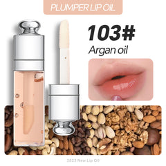 New Custom logo Lipgloss Colorful 10 Colors Large Brush Head Fruit Vegan clear Lip Oil