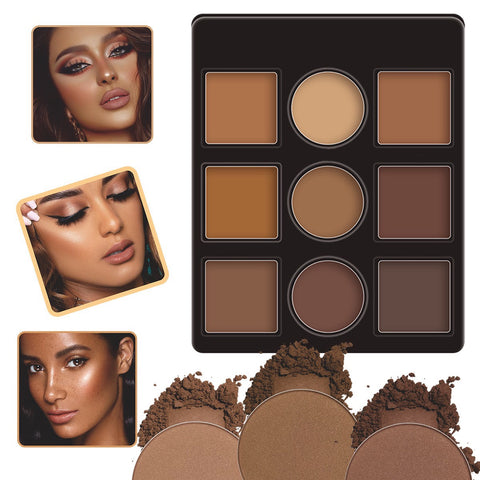 Newest 9 Color Shading Highlighter Powder Makeup Private Label Contour Palette