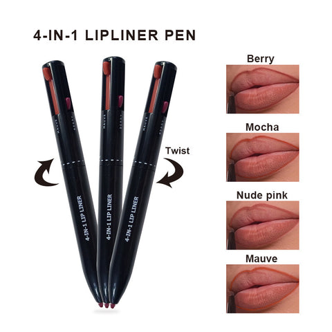 OEM Cosmetic Lip Liner 4 colors Best Selling Long Lasting Waterproof Lip Liner Pencil Private Label Creamy Lipliner