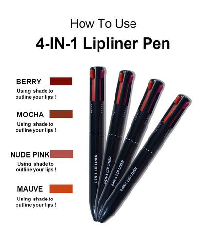 OEM Cosmetic Lip Liner 4 colors Best Selling Long Lasting Waterproof Lip Liner Pencil Private Label Creamy Lipliner