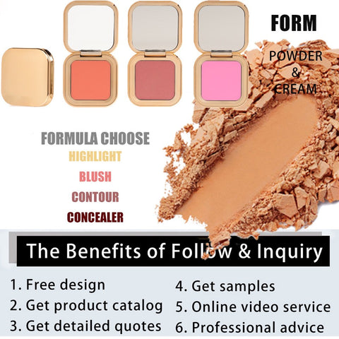 OEM Custom Private Label Blush Palette 8 Colors High Quality Oil Free Blusher Long Lasting Makeup Contouring Blush