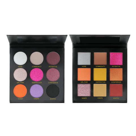 OEM Custom Private Label Vegan 9Colors Shimmer Glitter Matte High Pigment Cruelty Free Waterproof Pink Eyeshadow Palette