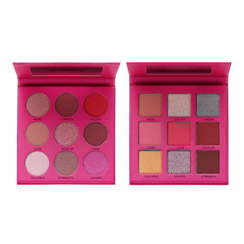 OEM Custom Private Label Vegan 9Colors Shimmer Glitter Matte High Pigment Cruelty Free Waterproof Pink Eyeshadow Palette