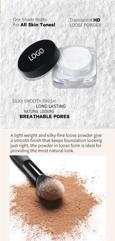 Private Label 10 Colors Face Makeup Mineral Translucent Matte Oil Control Waterproof Foundation Setting Loose Powder