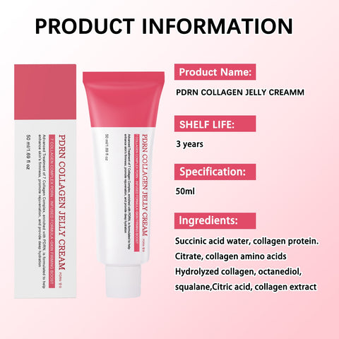 Private Label 50ML Whitening Moisturizing PDRN Collagen Jelly Cream Cruelty Free Skincare Natural Hyaluronic Acid 9 Face Cream
