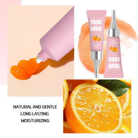 Private Label 6 Color Cruelty Free Natural Moisturizing Vitamin C Peach Exfoliating Fruit Sugar Hydrating for Dark Lip Lip Scrub
