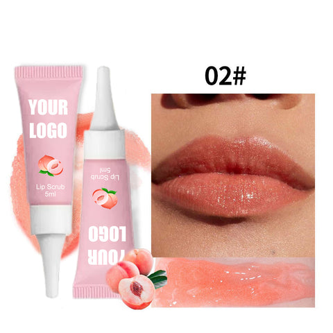 Private Label 6 Color Cruelty Free Natural Moisturizing Vitamin C Peach Exfoliating Fruit Sugar Hydrating for Dark Lip Lip Scrub