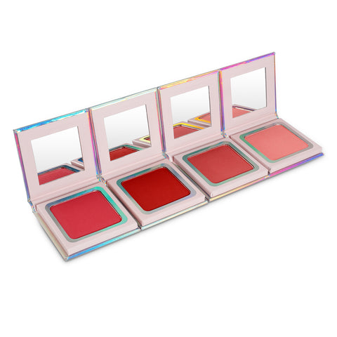 Private Label Cheek 4 Colors Vegan Cruelty Free Long Lasting High Pigment Pressed Powder Blush Palette