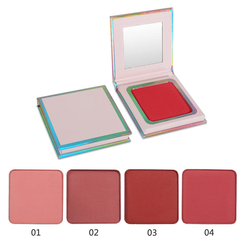 Private Label Cheek 4 Colors Vegan Cruelty Free Long Lasting High Pigment Pressed Powder Blush Palette