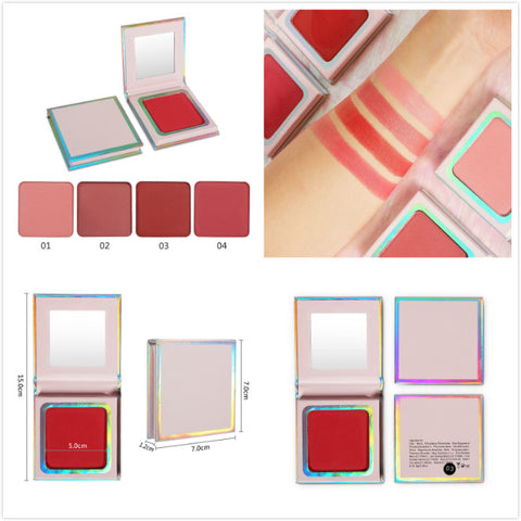 Private Label Cheek 4 Colors Vegan Cruelty Free Long Lasting High Pigment Pressed Powder Blush Palette