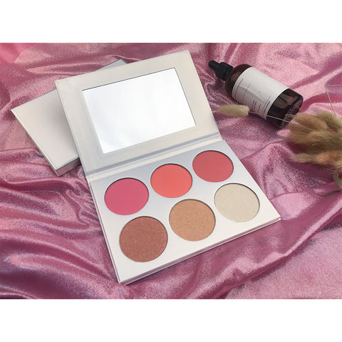 Waterproof Factory Price No logo Make Your Own Brand 6 Colors Highlighter Powder Face Makeup