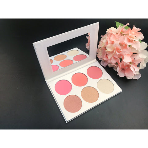 Waterproof Factory Price No logo Make Your Own Brand 6 Colors Highlighter Powder Face Makeup