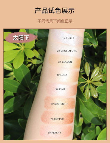 Private Label Vegan Cruelty Free Waterproof Pink Cheek 2 in 1 With Brush Creamy Concealer Bronzer Blush Highlighter Sticker