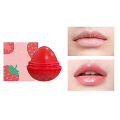 Round Ball Strawberry 4 Colors Moisturizing Fruit Flavor Custom Logo Cute Fruit Lip Balm Color Changing Lip Balm