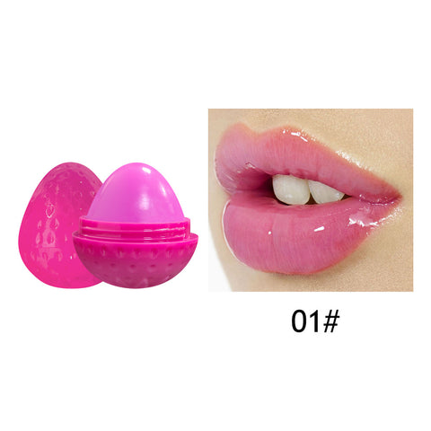 Round Ball Strawberry 4 Colors Moisturizing Fruit Flavor Custom Logo Cute Fruit Lip Balm Color Changing Lip Balm
