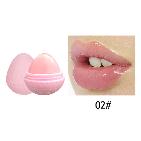 Round Ball Strawberry 4 Colors Moisturizing Fruit Flavor Custom Logo Cute Fruit Lip Balm Color Changing Lip Balm
