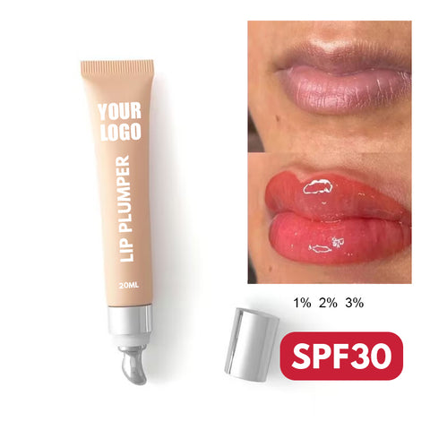 SPF30 Private Label Long-lasting Hyaluronic Acid Enhancer extreme Volume Sun Protection Plump Volumizer Gloss Oil Lip Plumper