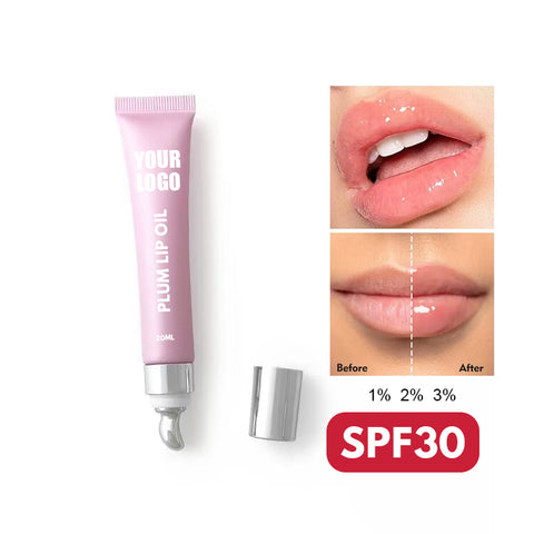 SPF30 Private Label Long-lasting Hyaluronic Acid Enhancer extreme Volume Sun Protection Plump Volumizer Gloss Oil Lip Plumper