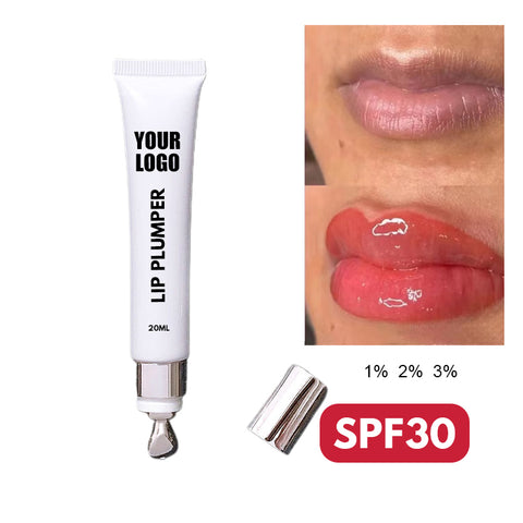SPF30 Private Label Long-lasting Hyaluronic Acid Enhancer extreme Volume Sun Protection Plump Volumizer Gloss Oil Lip Plumper