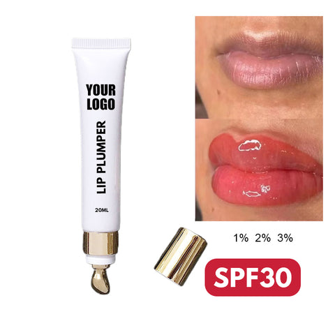 SPF30 Private Label Long-lasting Hyaluronic Acid Enhancer extreme Volume Sun Protection Plump Volumizer Gloss Oil Lip Plumper