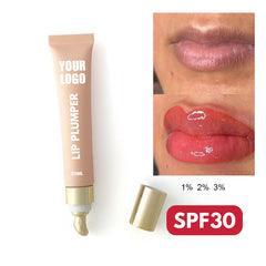 SPF30 Private Label Long-lasting Hyaluronic Acid Enhancer extreme Volume Sun Protection Plump Volumizer Gloss Oil Lip Plumper
