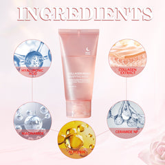 Top Quality Skin Care Face Wash for Sensitive Skin Hydrating Facial Cleanser 75ML Collagen Moisturizing Peel Clean with Brush