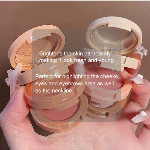 Vegan 3 in 1 Blusher Pigment Palette High Pigmented Custom Logo Cheek Blush Matte Powder Blusher Highlight Contour