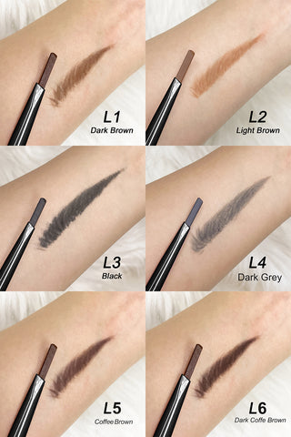 Waterproof Black Dark Brown Double Head 6 Colors Eyebrow Pencil Eyeliner Custom logo