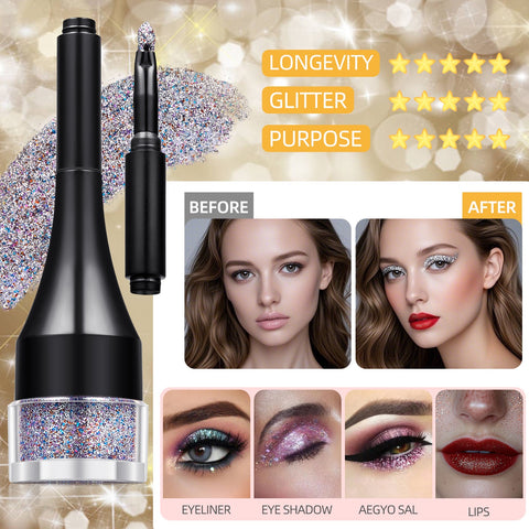 Waterproof Eye 5 Colors Glitter Eyeshadow Powder Makeup