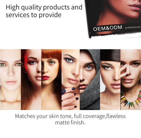 Waterproof Setting 13 Colors Face Powder Foundation Custom Logo Transparent Cover Pressed Compact Pressed Powder Private Label