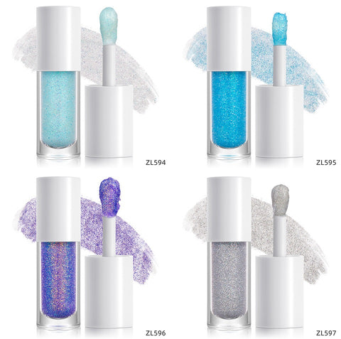 White Tube Shiny Long Lasting Glitter Custom Logo Liquid Eyeshadow 8 Colors Eyeliner Glitter Shimmer Liquid Eyeshadow Makeup