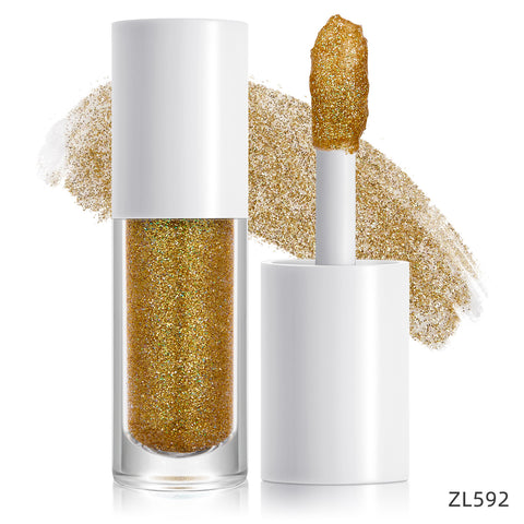 White Tube Shiny Long Lasting Glitter Custom Logo Liquid Eyeshadow 8 Colors Eyeliner Glitter Shimmer Liquid Eyeshadow Makeup