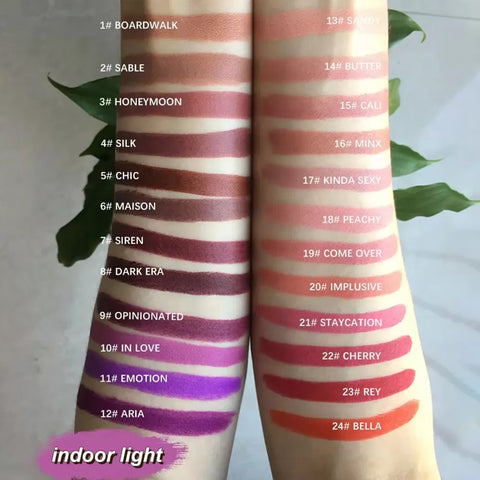 Wholesale 24Colors Matte Lipstick Long Lasting Lip Makeup Vegan Firm Lipstick