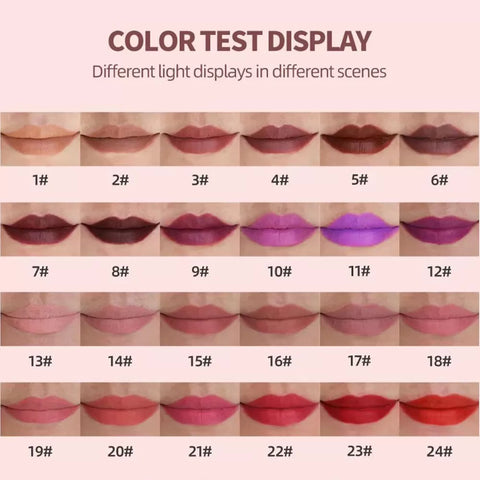 Wholesale 24Colors Matte Lipstick Long Lasting Lip Makeup Vegan Firm Lipstick