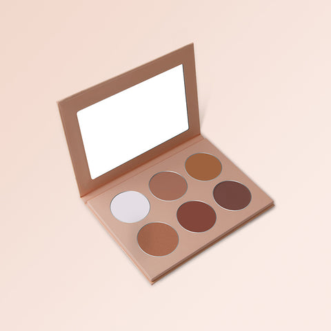 Wholesale 6 Colors DIY Highlighter and Blush DIY Newest Professional Cosmetic Custom Highlighter Makeup Powder Contour