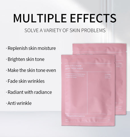 Wholesale Brightening Moisturizing Glowing Deep Collagen Facial Mask Sheet Anti-Wrinkle Lifting Blue Bio Collagen Face Mask