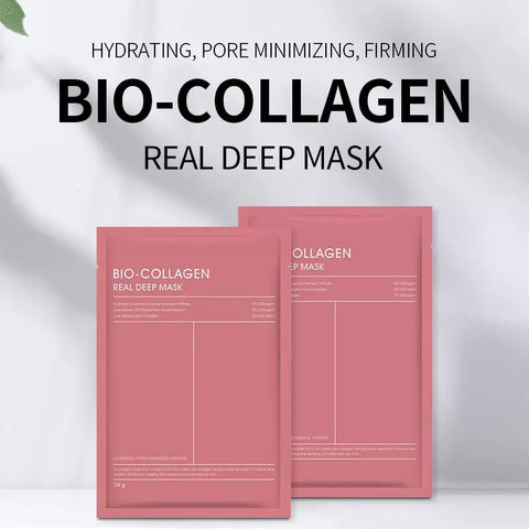 Wholesale Brightening Moisturizing Glowing Deep Collagen Facial Mask Sheet Anti-Wrinkle Lifting Blue Bio Collagen Face Mask