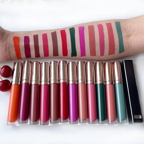 Your Own Brand 85 Colors Matte and gloss Makeup Vegan Waterproof Velvet Matte Lip Stick Private Label Lipstick Lipgloss Liquid Lipstick